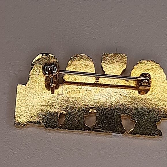 Vtg "Children First" Enamel Brooch Back Pin - Textured Parents Families Teachers - Picture 4 of 6